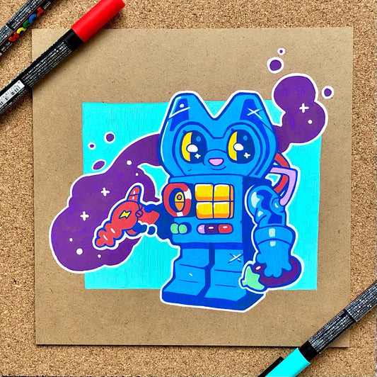 🤖 Robo 🤖 Posca Pen Wooden Board