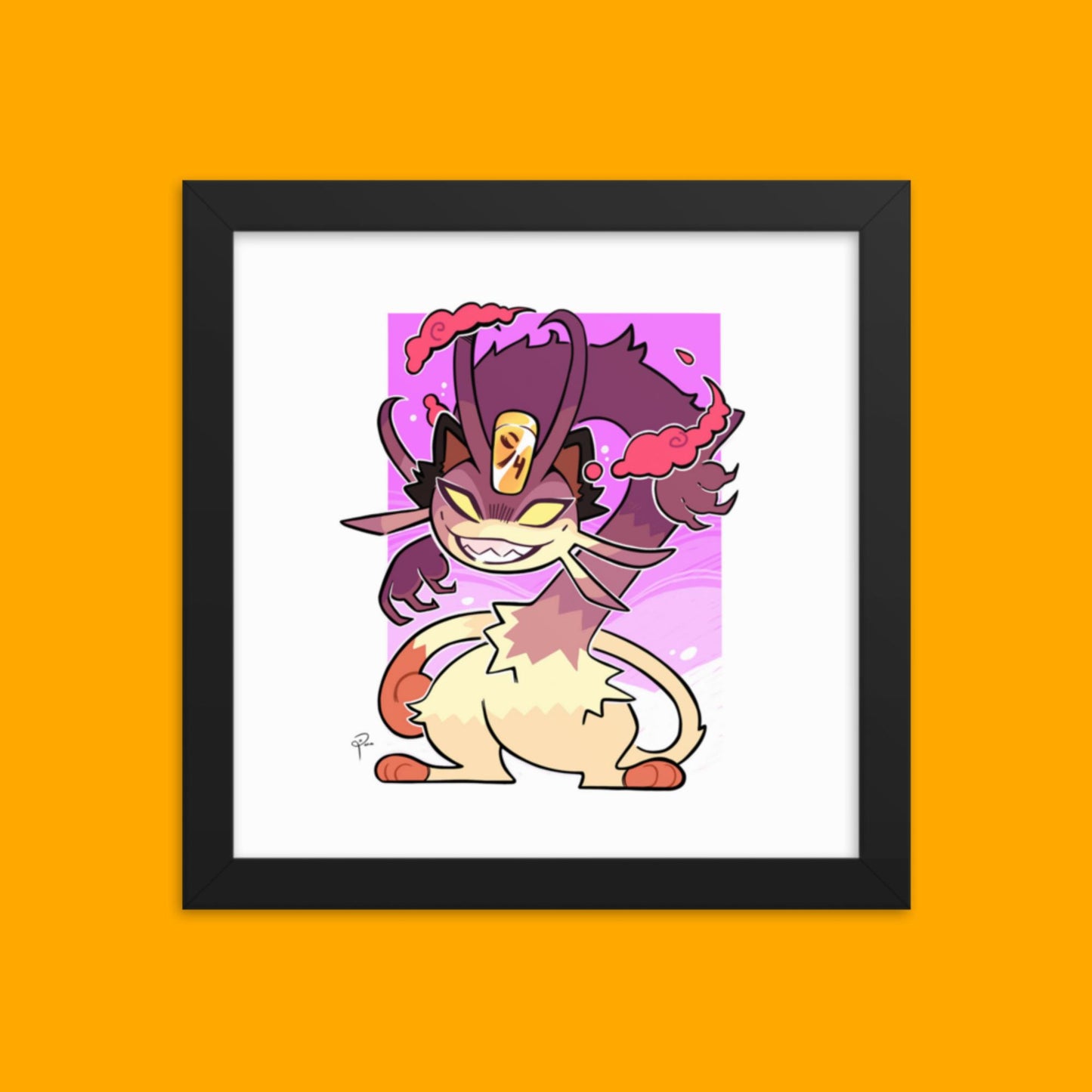 Pokemon Gigatamax Meowth Framed Poster