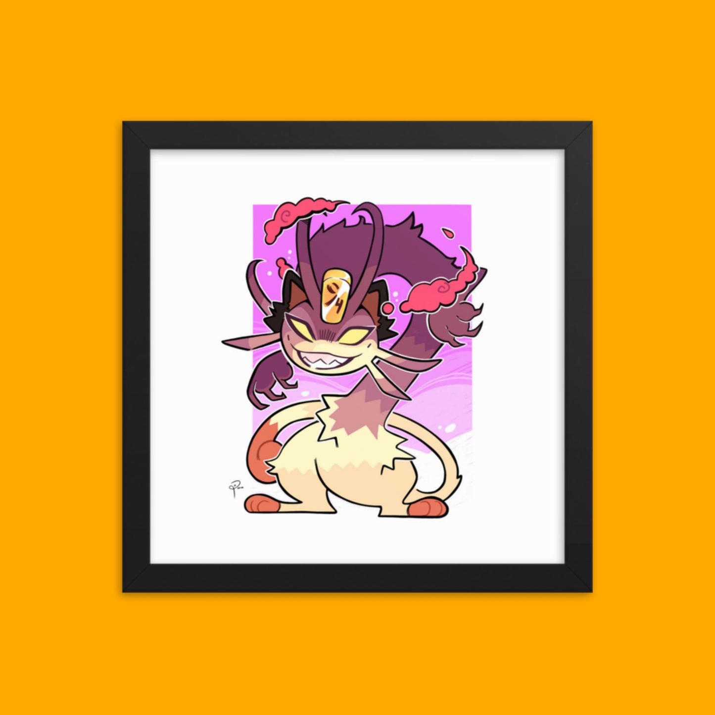 Pokemon Gigatamax Meowth Framed Poster