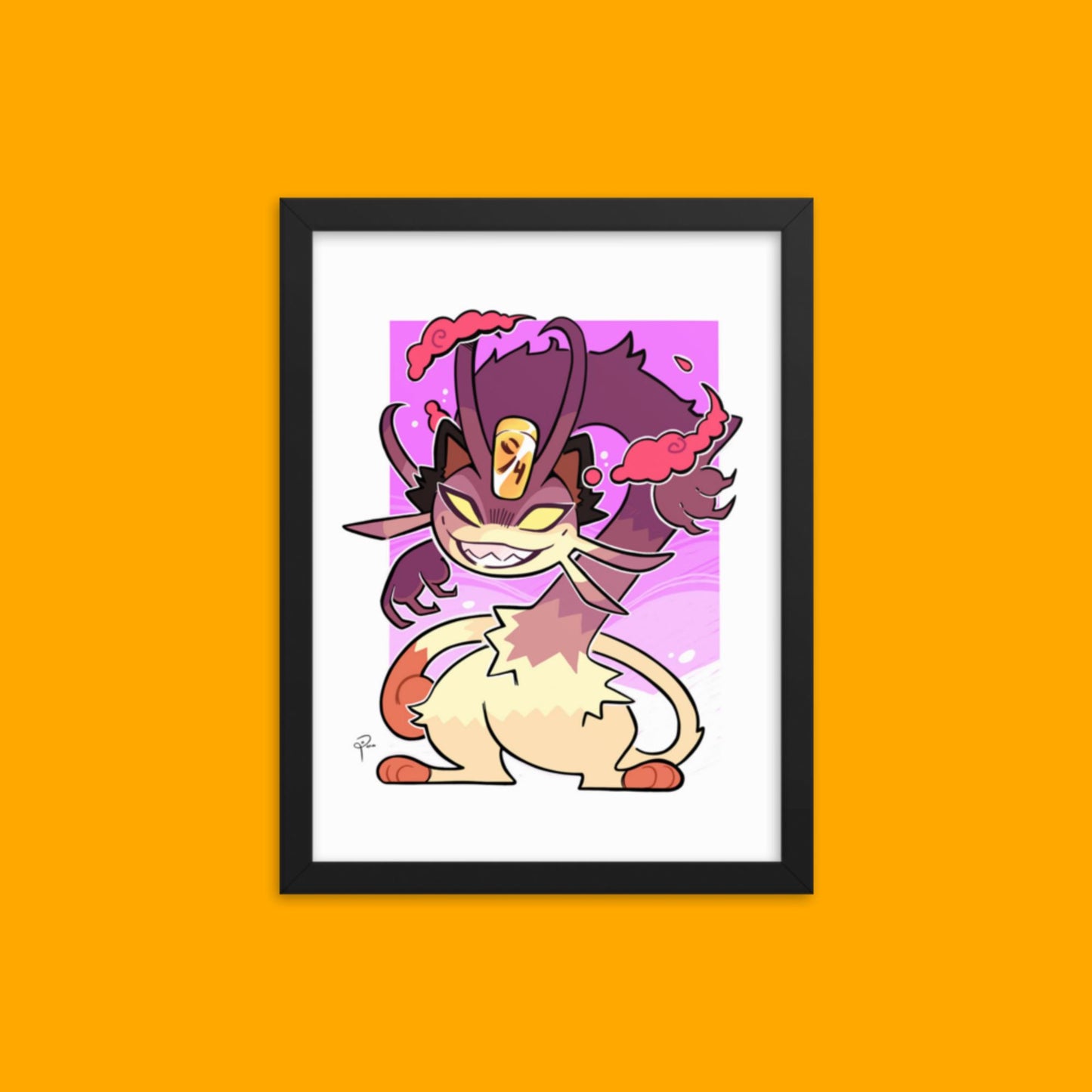 Pokemon Gigatamax Meowth Framed Poster