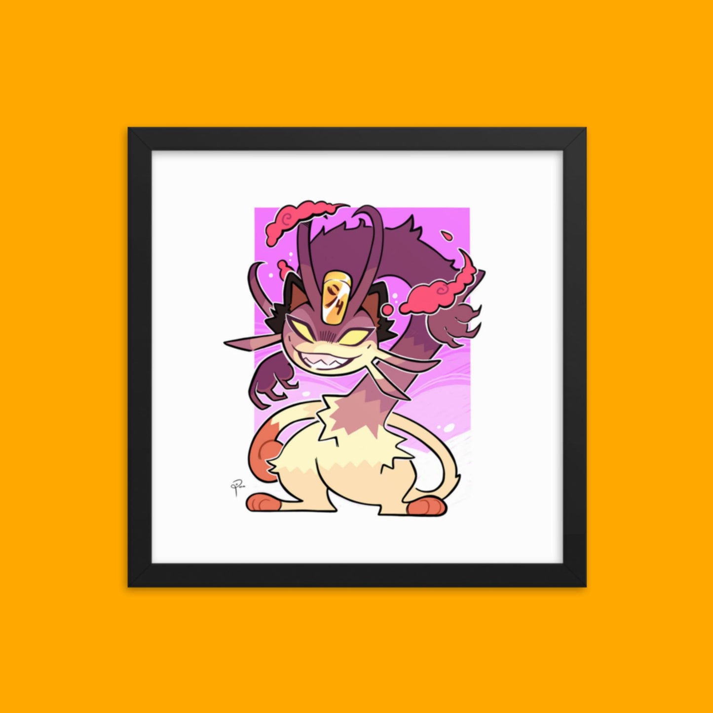 Pokemon Gigatamax Meowth Framed Poster