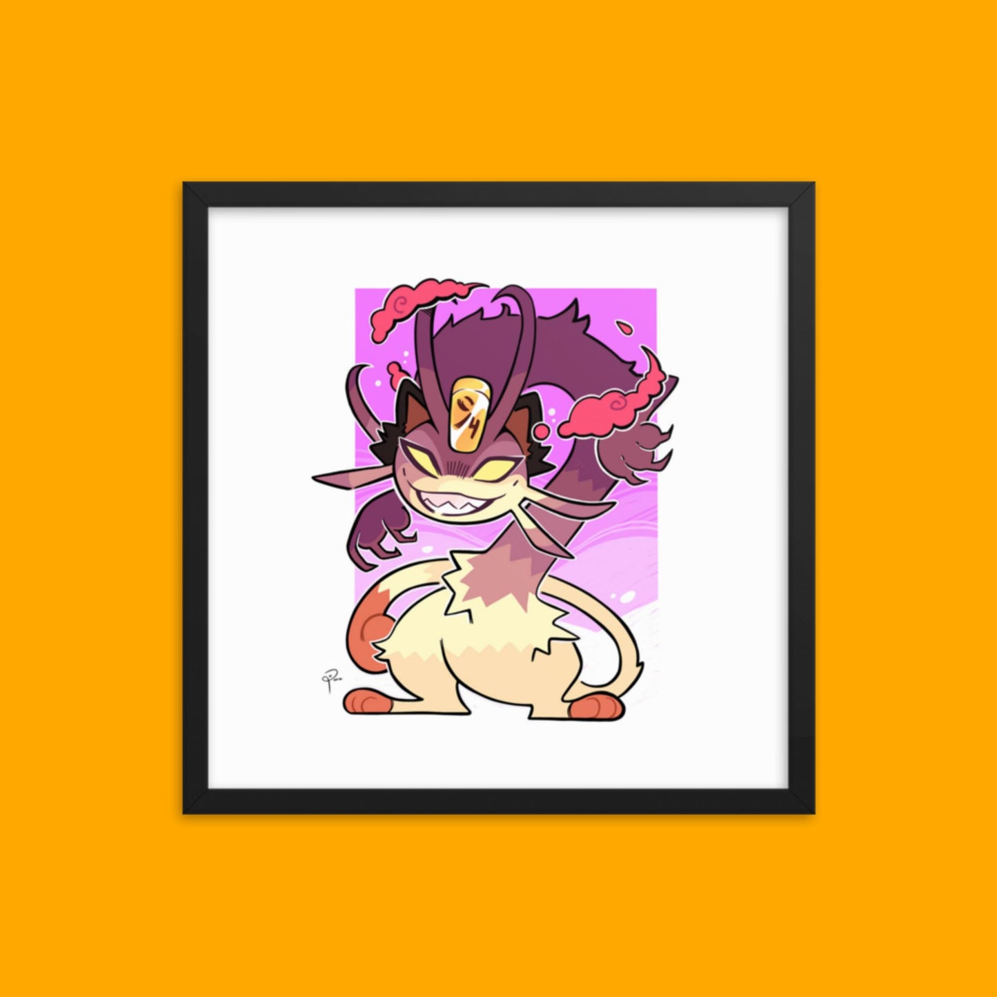 Pokemon Gigatamax Meowth Framed Poster