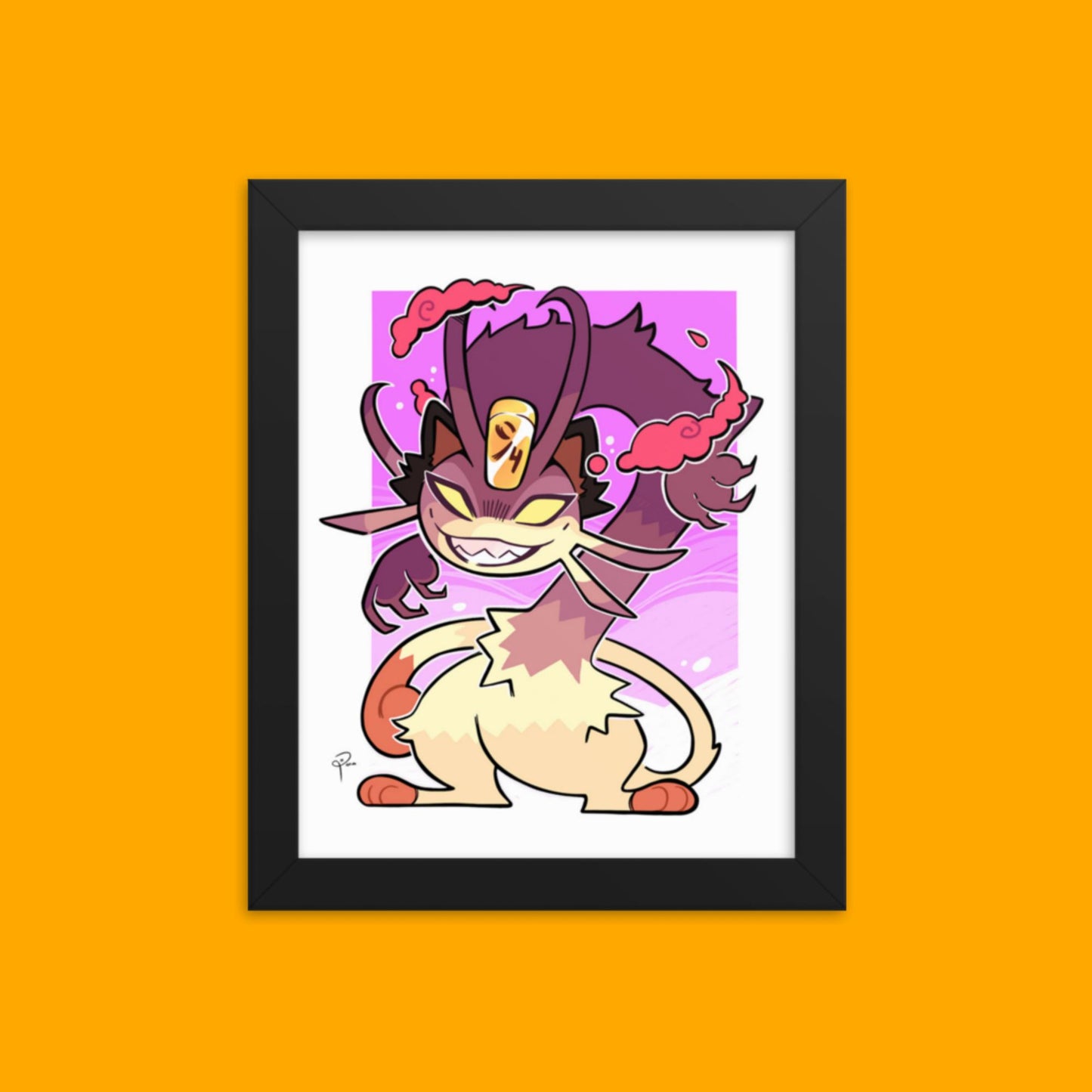 Pokemon Gigatamax Meowth Framed Poster