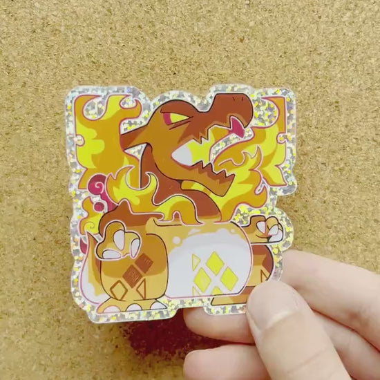 Gigantamax Charizard Glitter Sticker l Pokemon Sticker