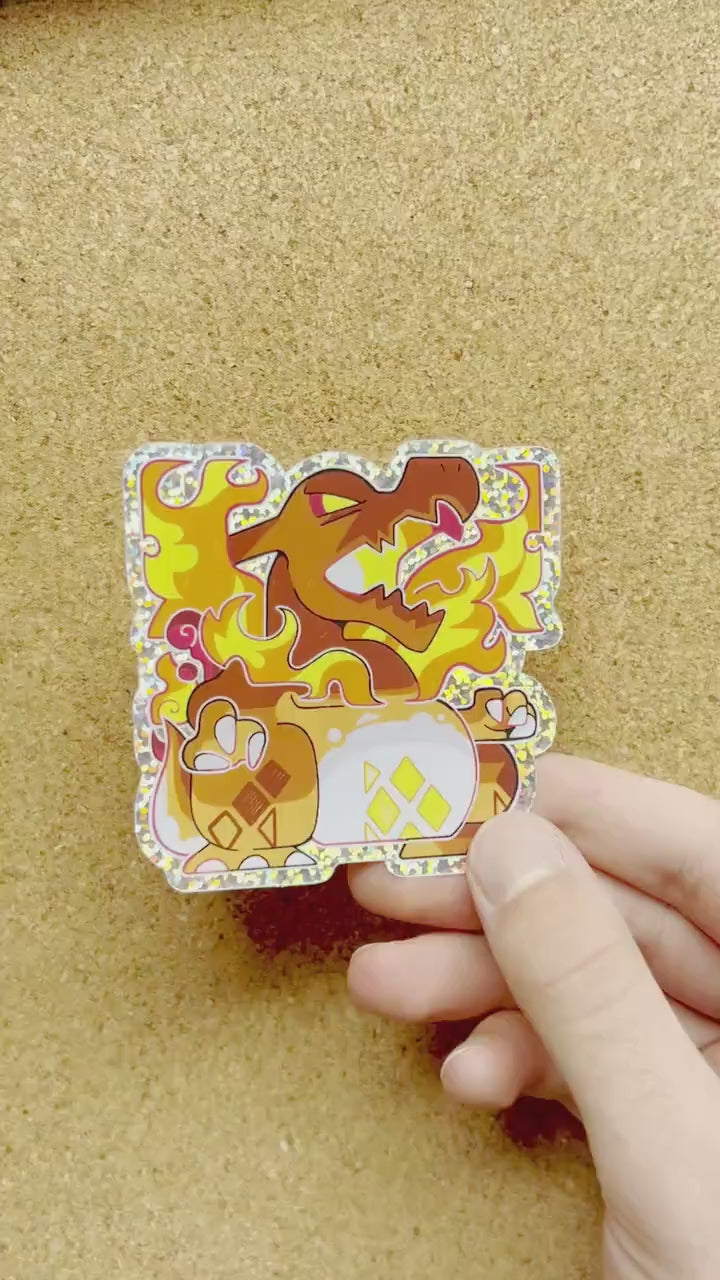 Gigantamax Charizard Glitter Sticker l Pokemon Sticker